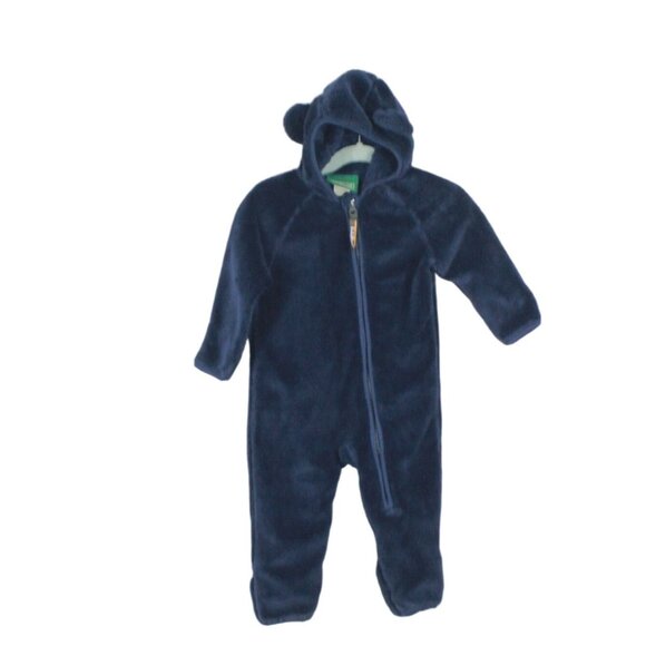 LL Bean Hi-Pile Fleece Bunting Snug Suit Warm Cozy Polyester Blue 6-12 months - Picture 1 of 11